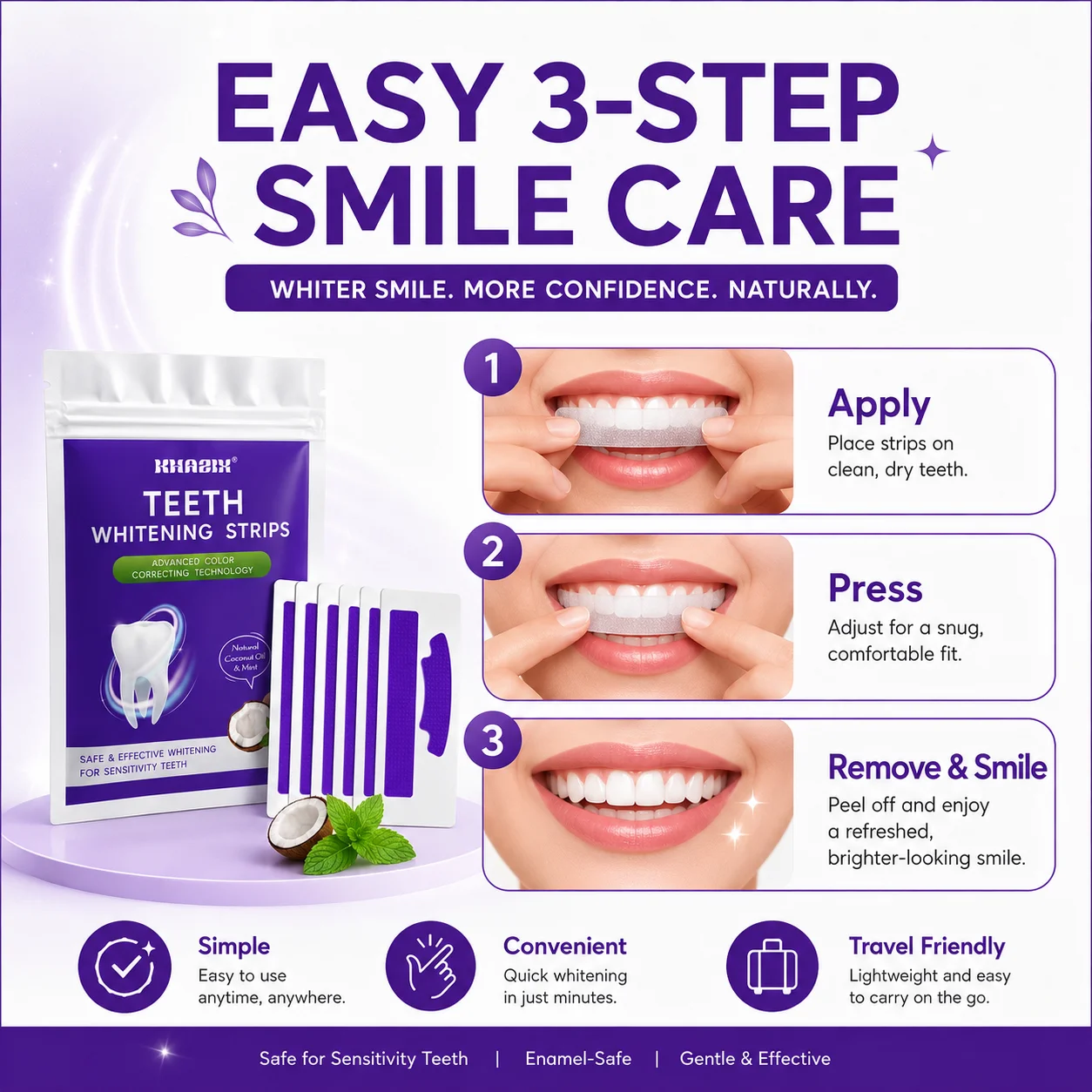 7pcs Dental Care Strips Oral Hygiene Teeth Patch Fresh Breath Mouth Cleaning Strips for Daily Use view 5