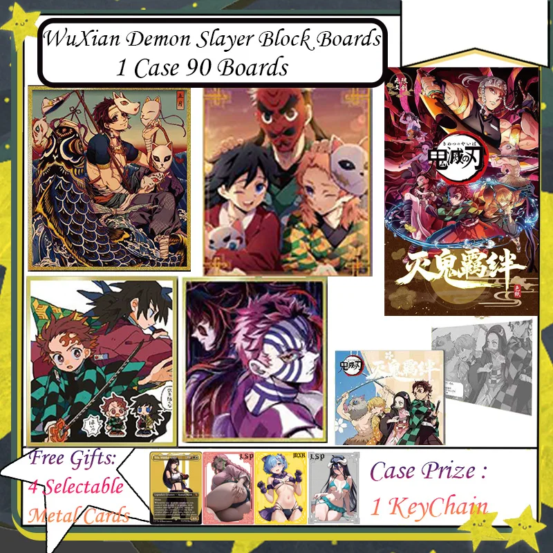 

Блоковые доски WuXian Demon Slayer, карты Demon Slayer Tanjirou Kamado Nezuko, коллекционные карты персонажей, подарки в стиле аниме