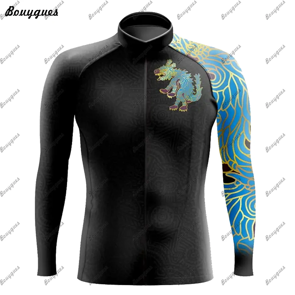 2023 New Team Cycling Jersey Set Long Sleeve Mountain Bike Cycling Clothing Breathable MTB Bicycle Clothes Wear for Mans