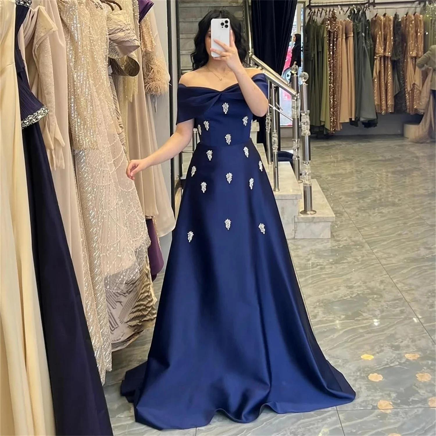 

Синее длинное платье с бисером на заказ Вечерние платья Pastrol Унисекс Джерси Ретро Дубай Саудовская Аравия Израиль Пром по индивидуальному заказу