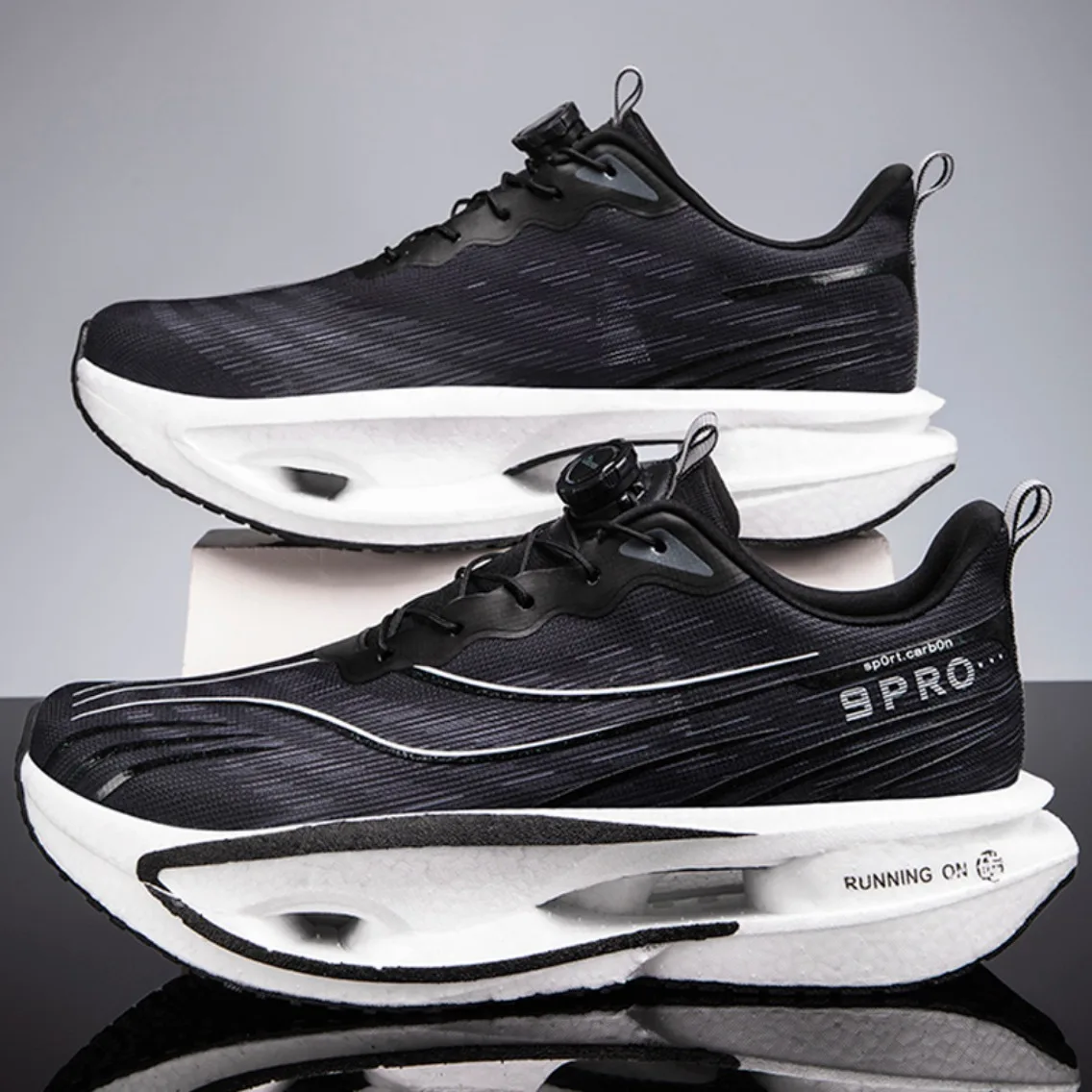 Men Running Shoes Carbon Plate Marathon Sports Sneakers Breathable Lightweight Cushioned Casual Athletic Shoes for Women