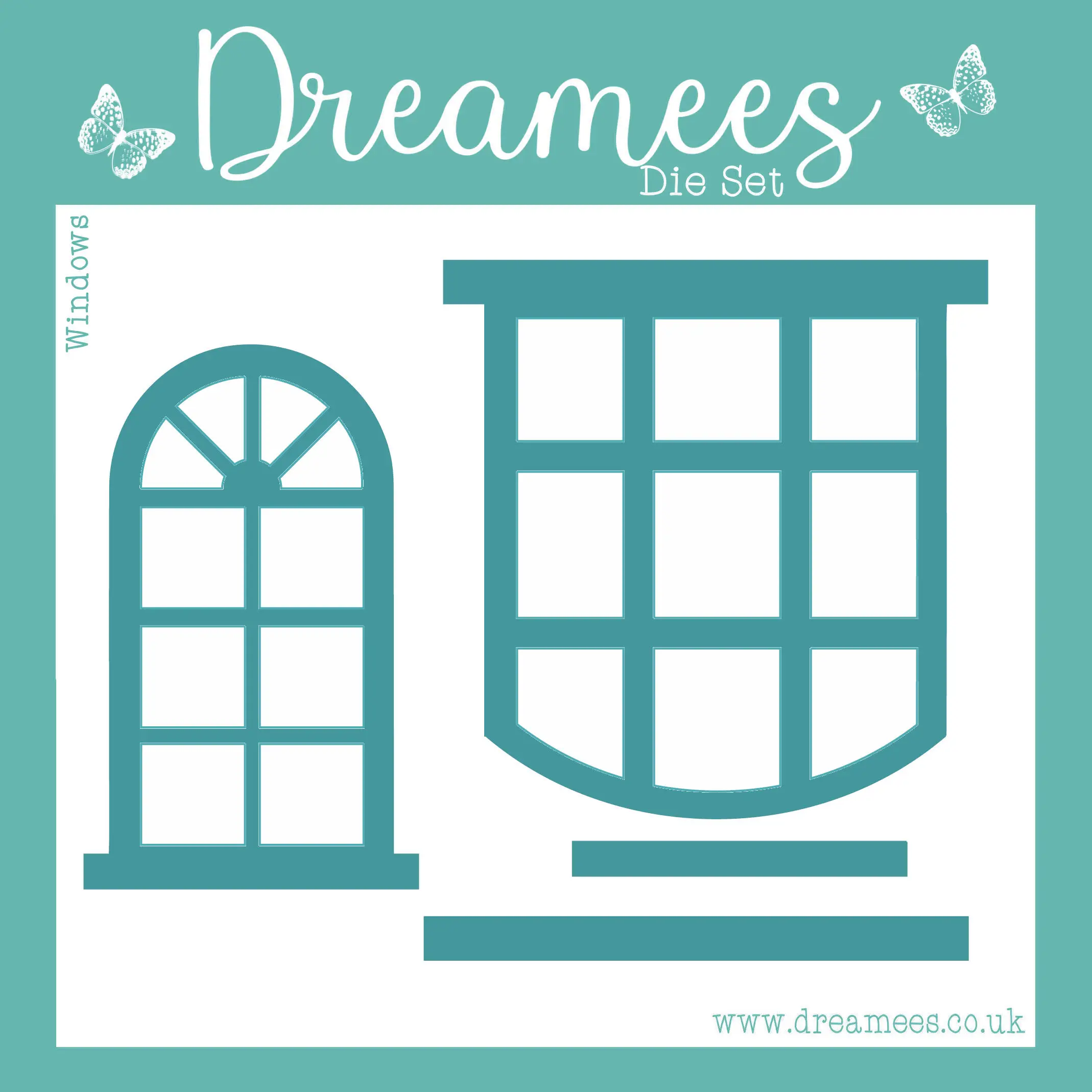 

March 2026 New Dieamees Windows 7x7 Die Set Window Accessories Stamp Set Dies for DIY Scrapbook Calendar Paper Card Template