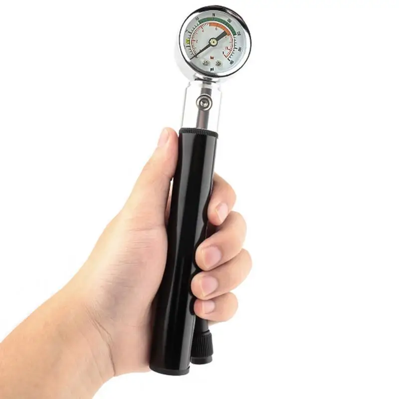 Bicycles Pump Aluminum Alloy Bicycles Tire Pump With Tire Pressure Gauge High Pressure Inflator Pump Portable Air Pump For