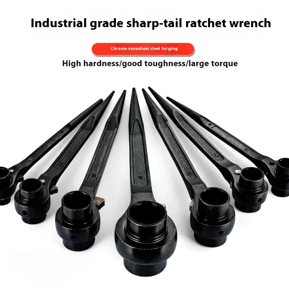 30-32mm Ratel Podger Steeksleutel Quick Release Podger Bar Zwart Double Ended Socket Ratel Podger Steiger Spud Wrench