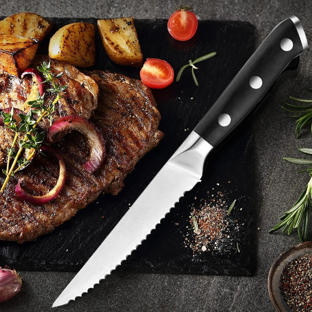 1/3/6/ Piece steak knife set, kitchen professional fruit knife, household stainless steel barbecue knife, chef's bread knife