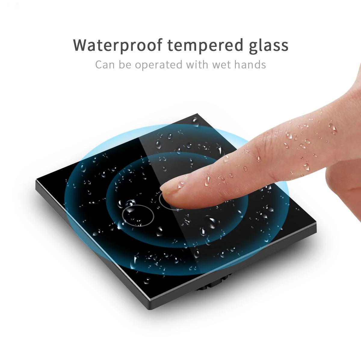 Touch Light Switch EU/UK Standard Crystal Glass Panel LED Sensor  EU Light Wall Touch Screen Switch 1/2/3 Gang Blue Backlight