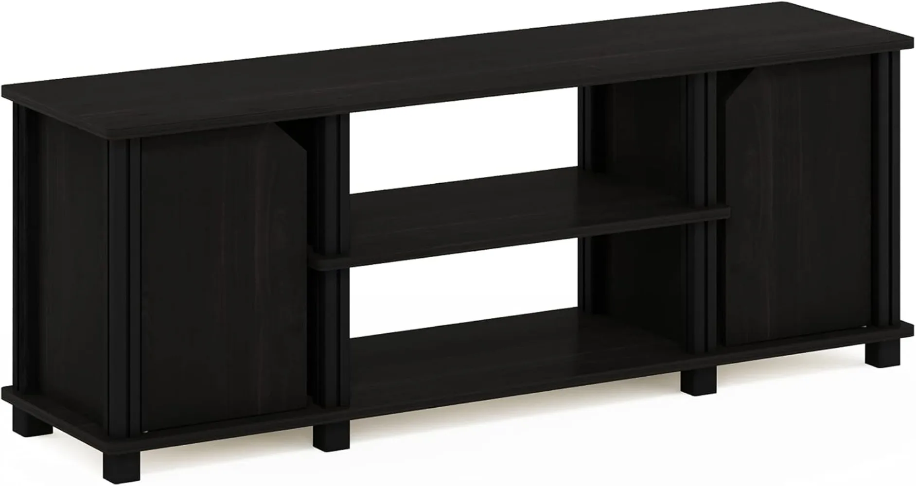 

Furinno Brahms TV Stand Entertainment Center with Shelves and Storage for TV Size Up To 45 Inch, Espresso/Black