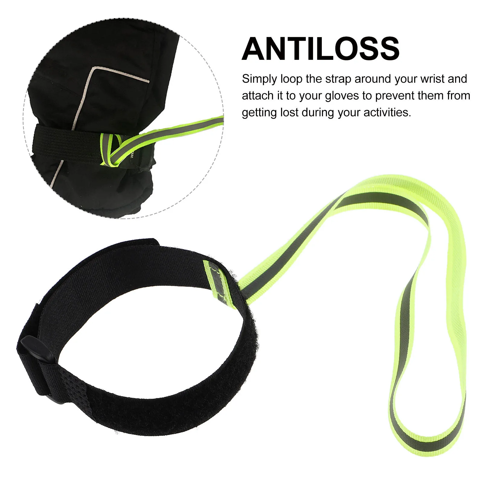 

5pcs 5 Count Wrist Straps Gloves Mitten Handcuff Leash Elastic Holders Anti Lost for