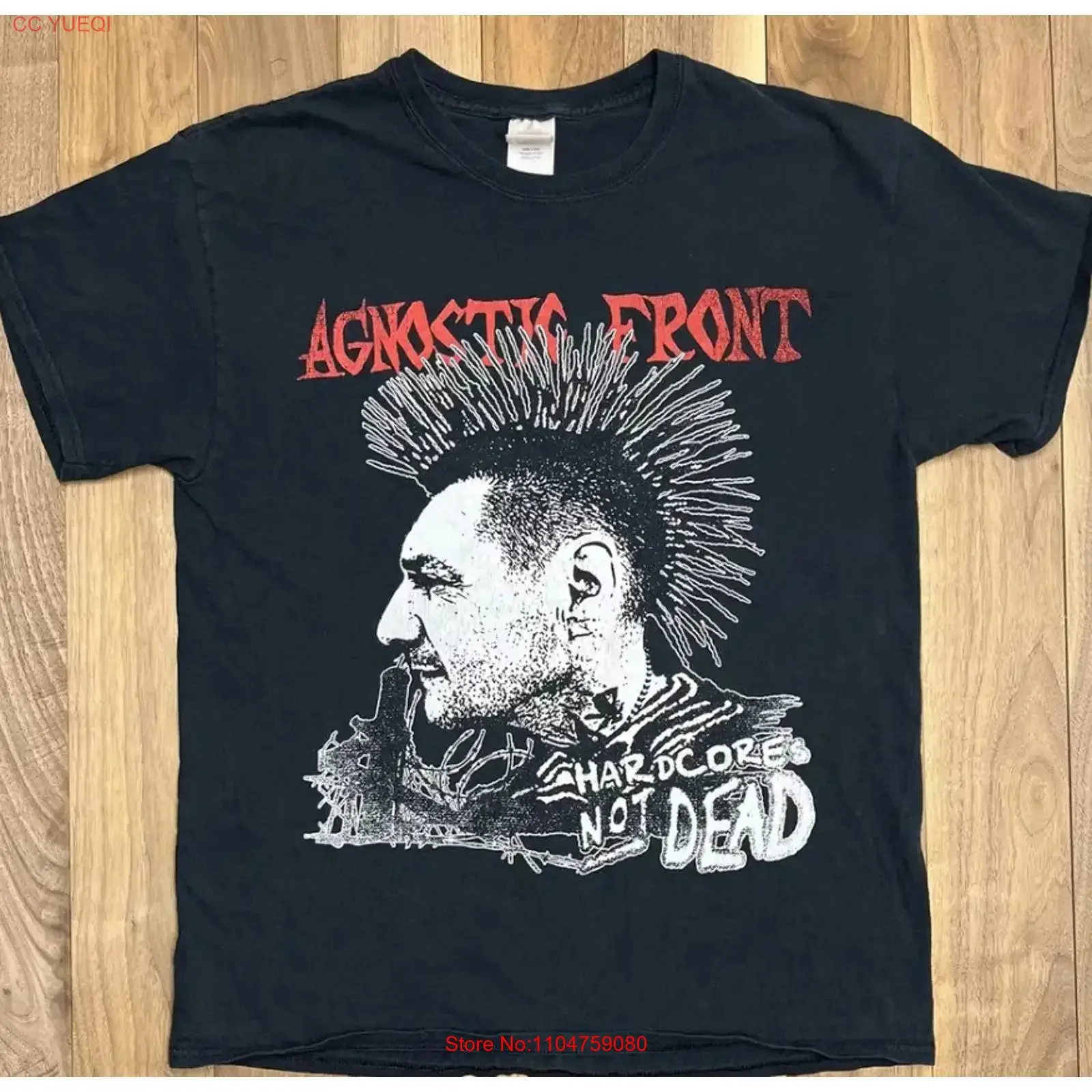 Camiseta clásica de manga corta de la banda de rock hardcore Agnostic Front vintage KV32020 vintage Washed homme Versatile Unisex Soft