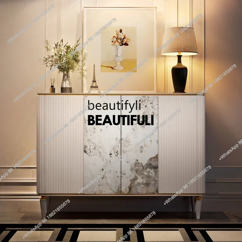 

ss8350 French light luxury home shoe cabinet entrance entrance entrance porch, Italian rock slab storage, corridor decorative ca