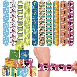 12pcs Disney Toy Story Bracelets Wristband Blue sky and white clouds Snap Bracelets Party Favors for Girls Baby Shower Supplies