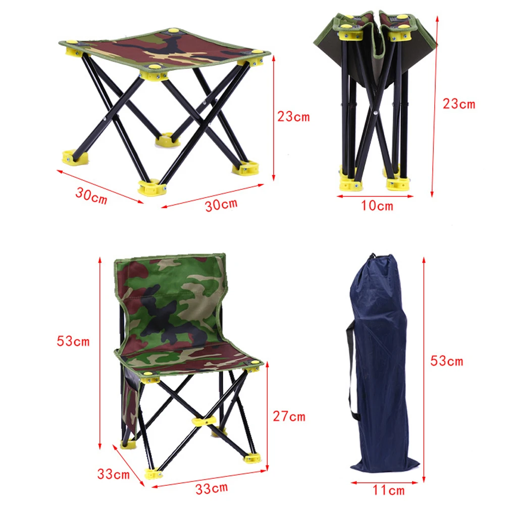 

Folding Chair Lightweight Outdoor Camping Fishing Travel Portable Small Stool Steel Frame Collapsible Beach Picnic