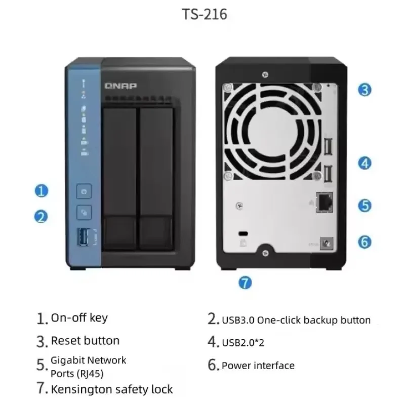 QNAP TS-216-2G QNAP 2 Bay NAS Network Storage Server
