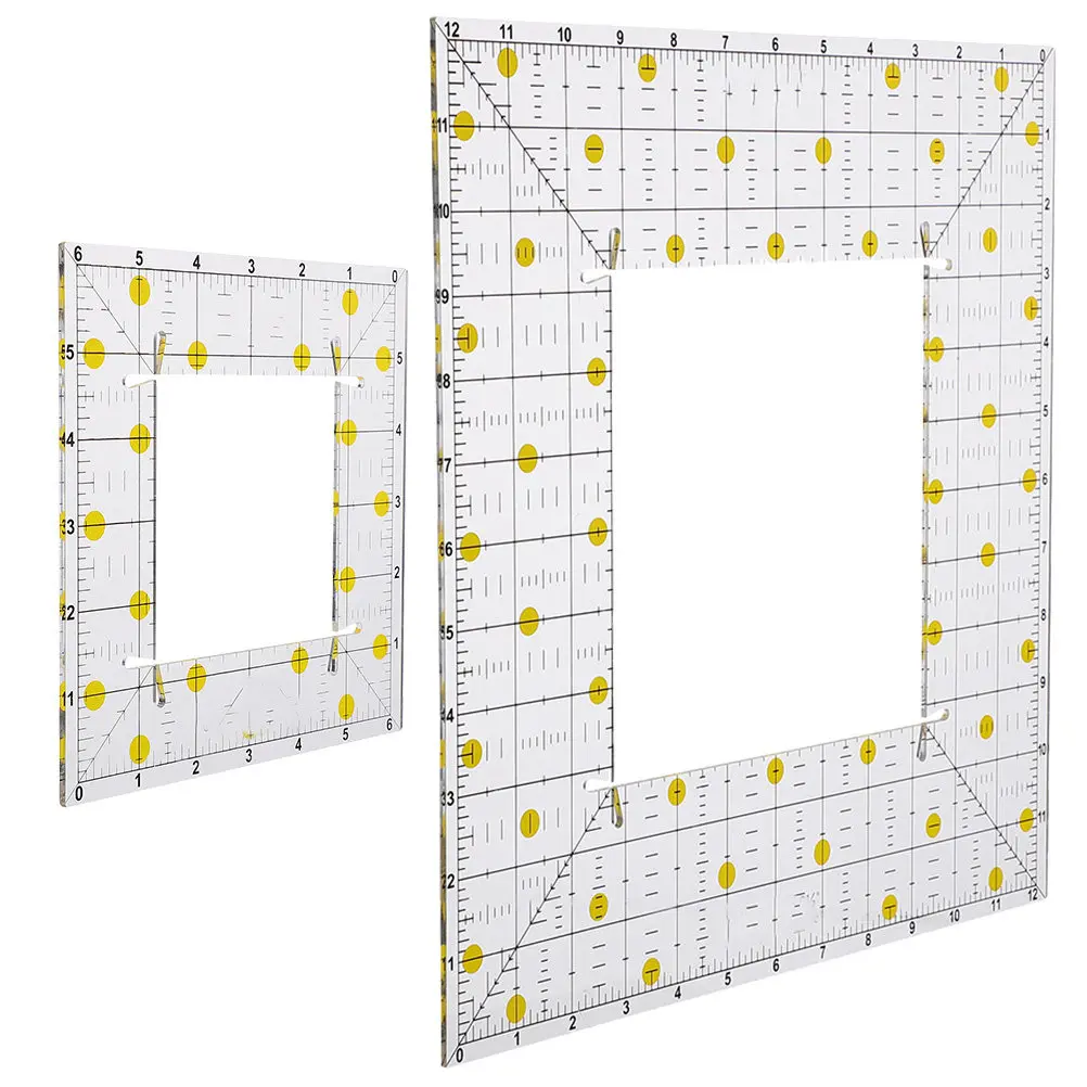 

Набор из 2 многоразовых акриловых линеек для пэчворка и квилтинга, прозрачные швейные линейки для рукоделия, вышивки, дизайна одежды и творчества