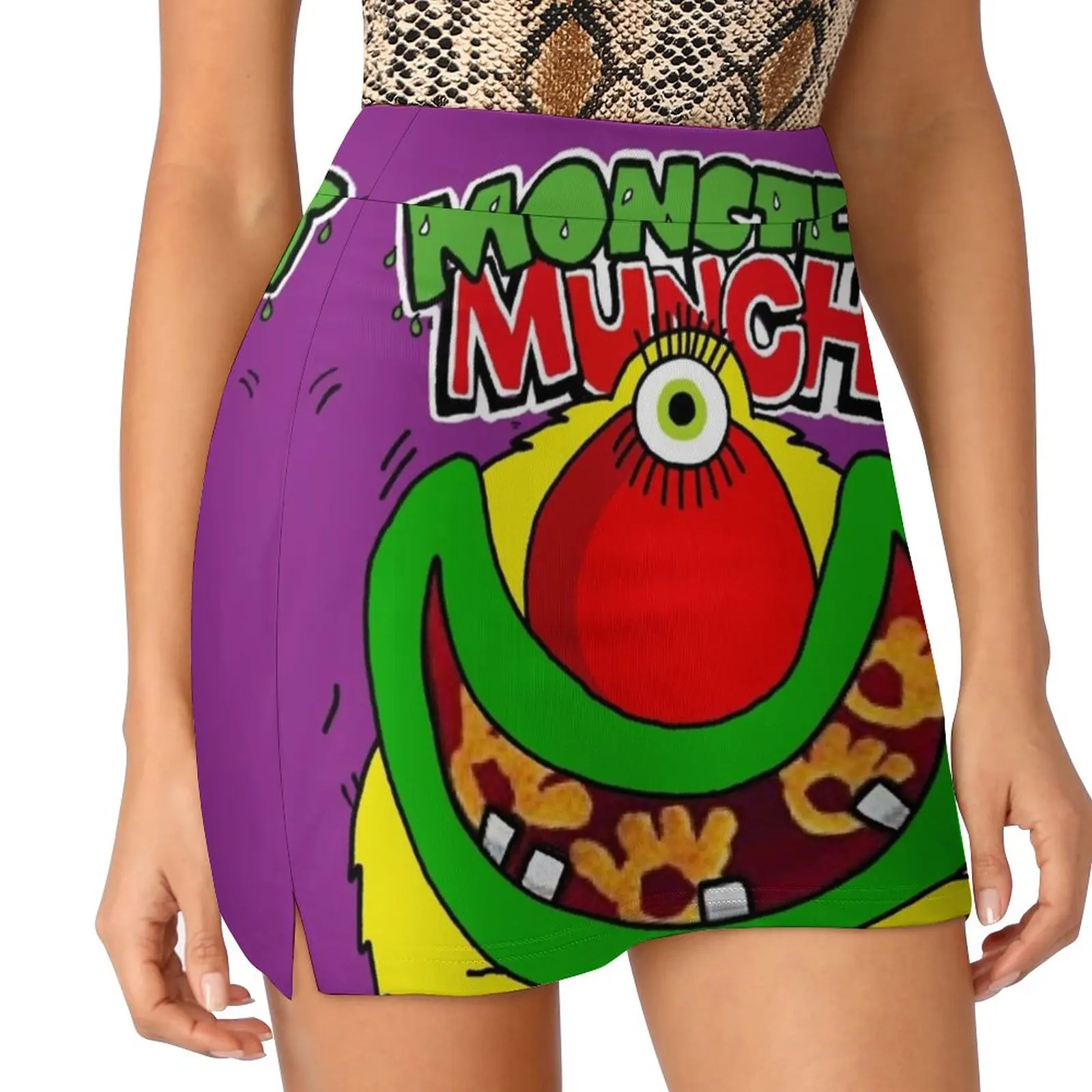 Monster Munch Pickled Onion Women's skirt Mini Skirts A Line Skirt With Hide Pocket Crisps Monster Munch Retro 80S Children