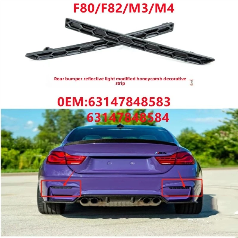 Rear Bumper Reflector Honeycomb Trim Air Grille Fits BMW F80 F82 F83 M3 M4 Part Number: 63147848583/584