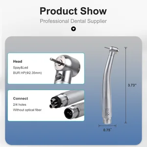 Hochgeschwindigkeits-Handstück, Standardkopf, Knopf, drei Wassersprühgerät, E-Geschlecht, Luftturbine, 2 Löcher, 4 Löcher, Zahnarztinstrument 6 Hauptverkäufe hohe Rotation LED - №1