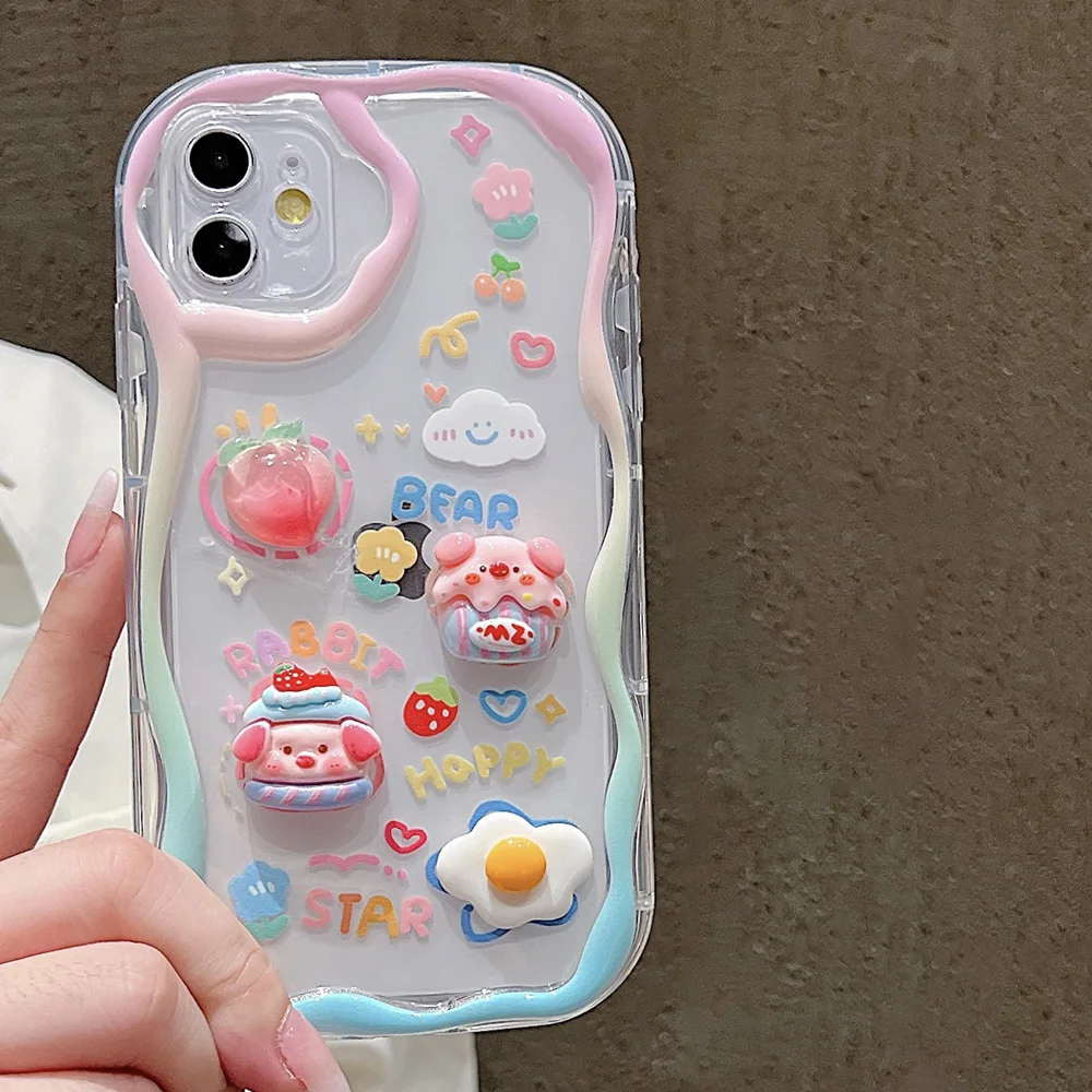 3D Cute Pig Hang Wrist Chain Cases For iPhone 16 Pro Max 15 14 13 12 11 Pro 16 15 14 7 8 Plus XR XS XS Max 7 8 SE Soft Bumper