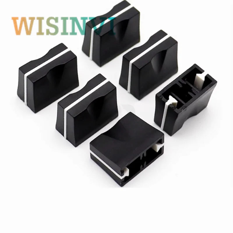 10PCS 19.5*10*15MM Straight Slide Potentiometer Mixer Push Rod Cap Plastic Console Volume Hat Inner Hole 4MM for Pioneer Mixer