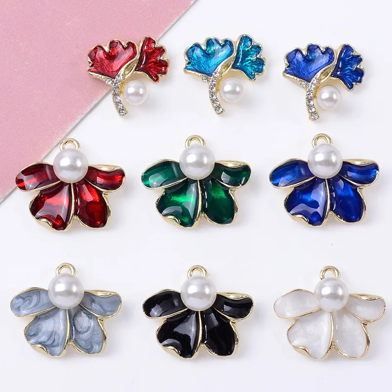

100Pcs sets DIY homemade clothing hair accessories apricot leaf accessories drip oil fan leaf pendant DIY handmade materials