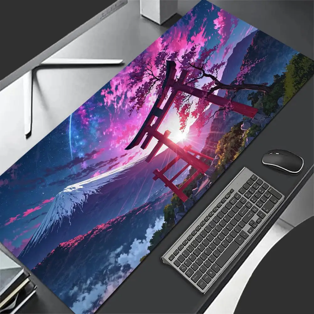 

Японский коврик для мыши Torii Gate, большой коврик для компьютерной офисной игры, настольный коврик XXL, резиновые противоскользящие коврики для клавиатуры с краями строчки, длинные настольные коврики