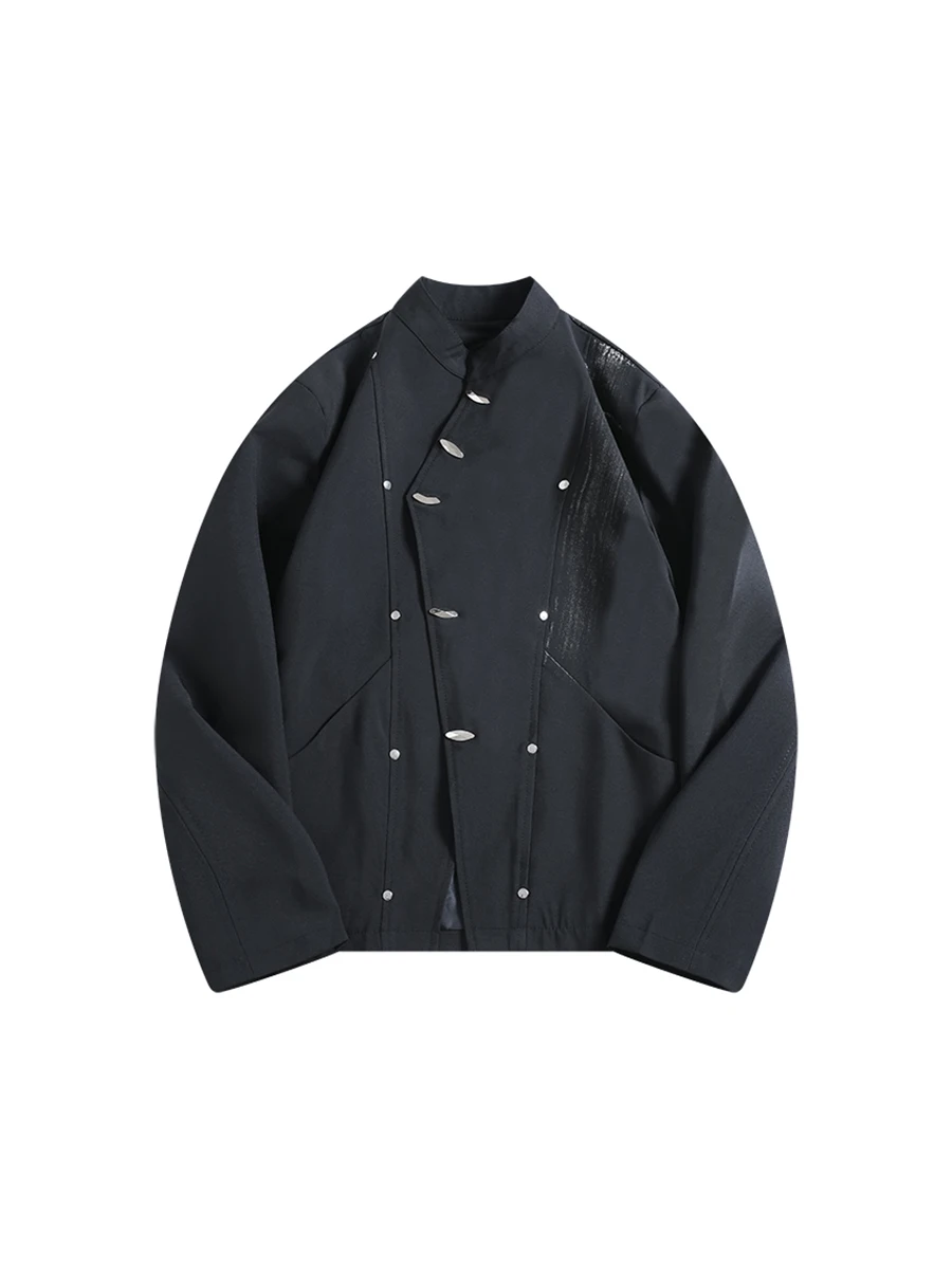 Boyue الصينية Sle وسادة معدنية مزخرفة oulder الرجال Jaet فضفاضة تناسب الشباب الاتجاه ربيع الخريف الشتاء ملابس خارجية #5