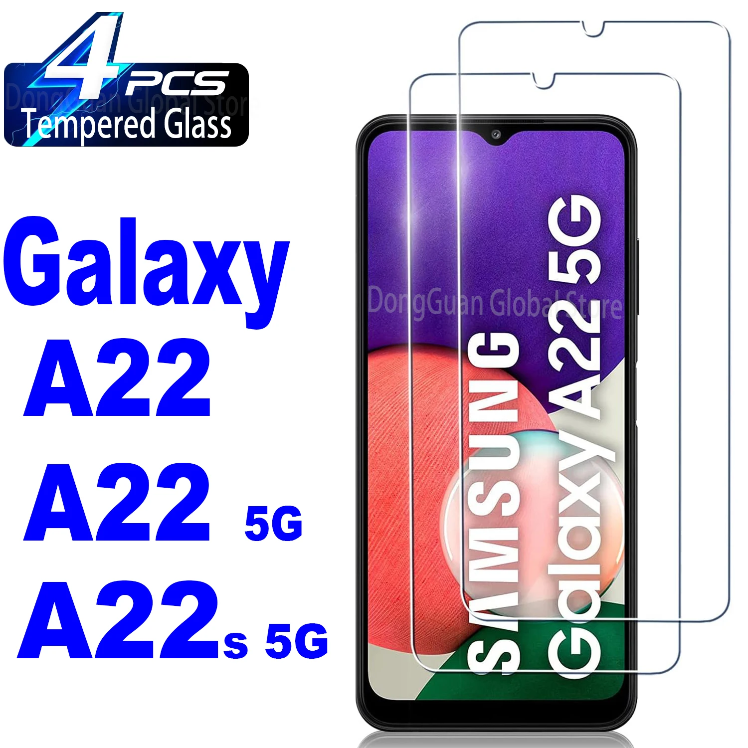 2Pcs/4Pcs 9H Tempered Glass For Samsung Galaxy A22 A22s 5G Screen Protector Glass Film