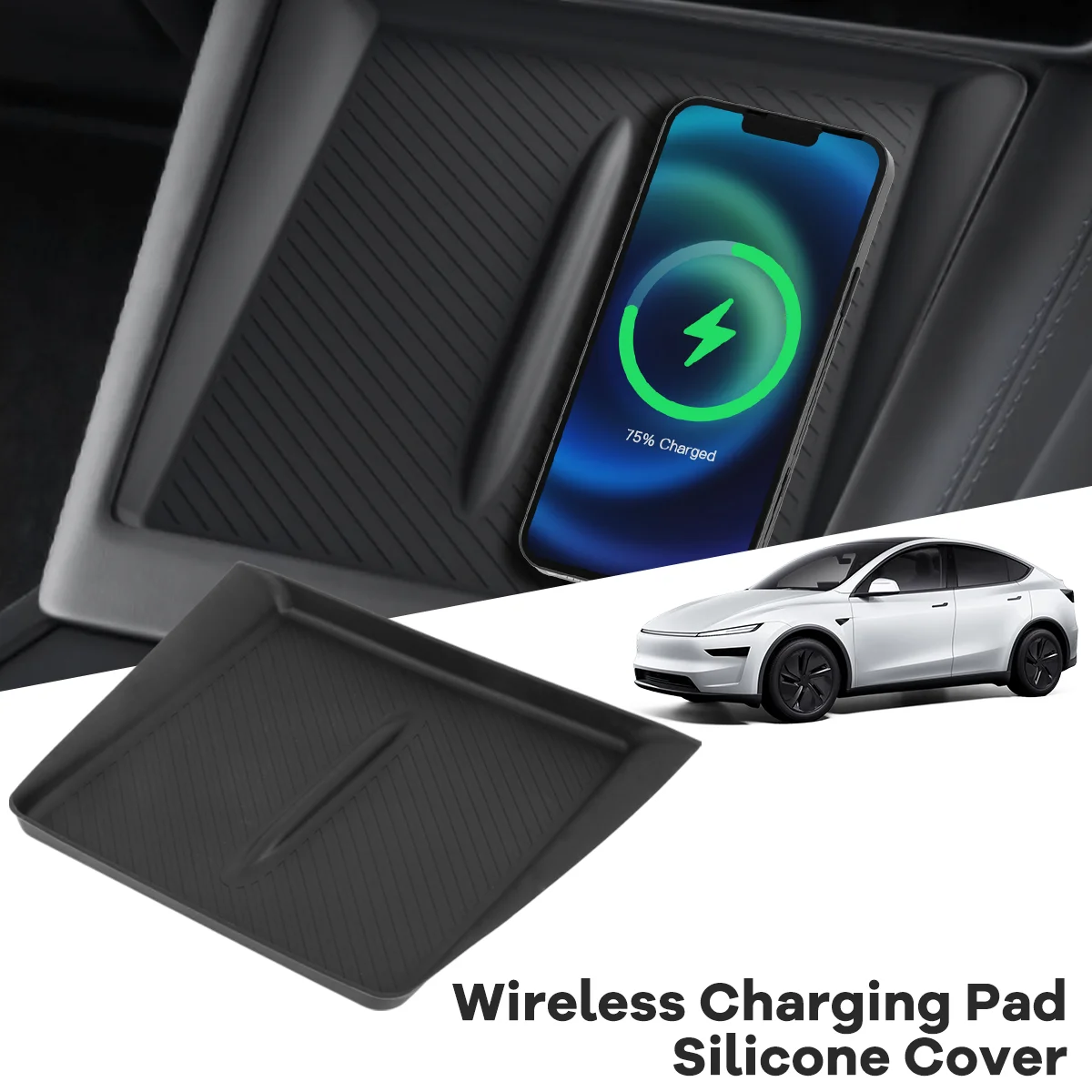 

For Tesla Model Y Juniper 2025 Wireless Charging Pad 2026 Non-slip Phone Charging Mat Car Accessories