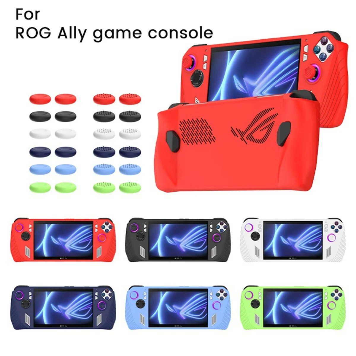 New Tech For Ally Custodia protettiva in silicone all-inclusive per console di gioco portatile Custodia protettiva antigoccia portatile, nera