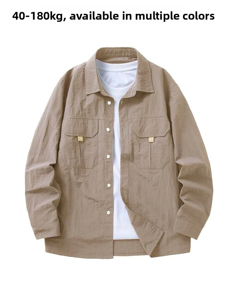 

Мужская удлиненная рубашка оверсайз свободного кроя для полных мужчин, повседневная, для работы, с воротником на пуговицах...