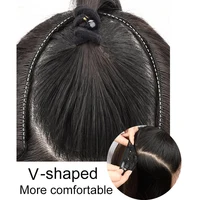 WIGSIN 22Inch Synthetic Long Straight Layered Clip-in Hair Extension V-shaped Black Blonde Invisible Hairpiece for Women 4