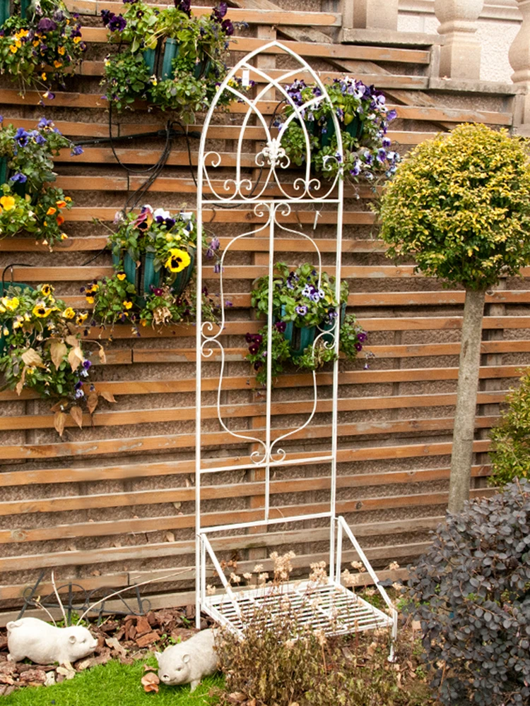 flower stand climbing vine stand clematis wrought iron flower pot outdoor balcony courtyard outdoor gardening garden climbing