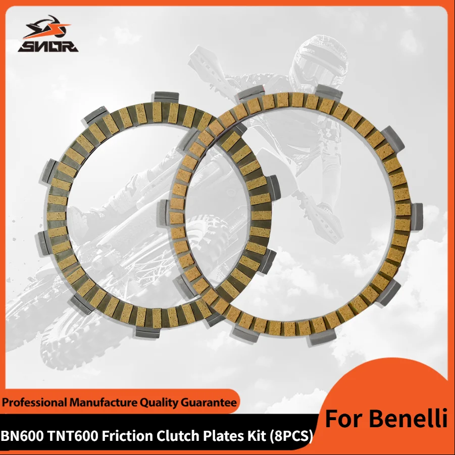

SNOR 8PCS Motorcycle Friction Clutch Plates Disc Sets For Benelli BN600 BN600 TNT600 Steels 600 Motocross Accessories