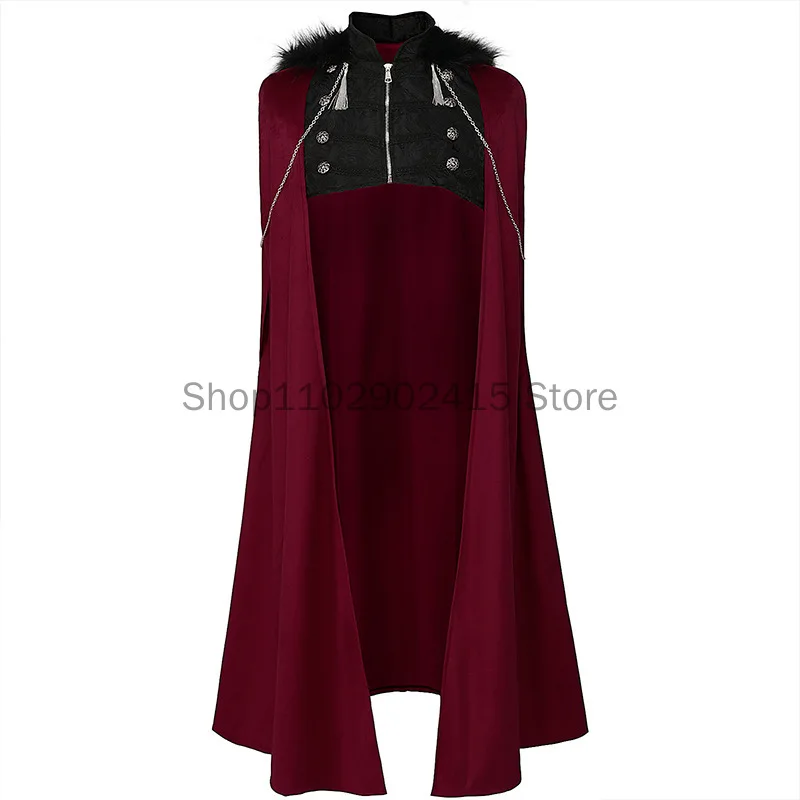 Ropa Medieval Steampunk victoriana para hombre, abrigos, camisa plisada, capa con capucha, disfraz de Cosplay para actuación en escenario, moda