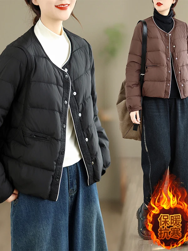 

Повседневное свободное женское хлопковое пальто больших размеров, теплое модное пальто без бирки, круглый Ne Long Sve, средней длины, на одной пуговице