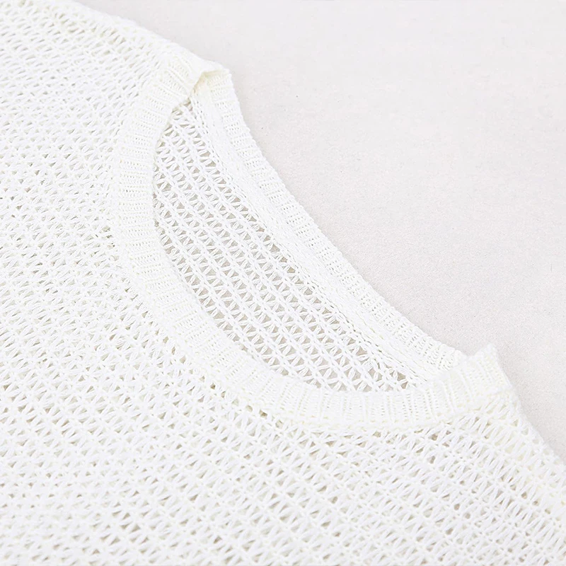 Sexy Women's Summer Mini Dress For Beach Cover Ups Hollow Out Knitted Tassel Sundress Swimwears Bikini Swimsuit Solid Dresses