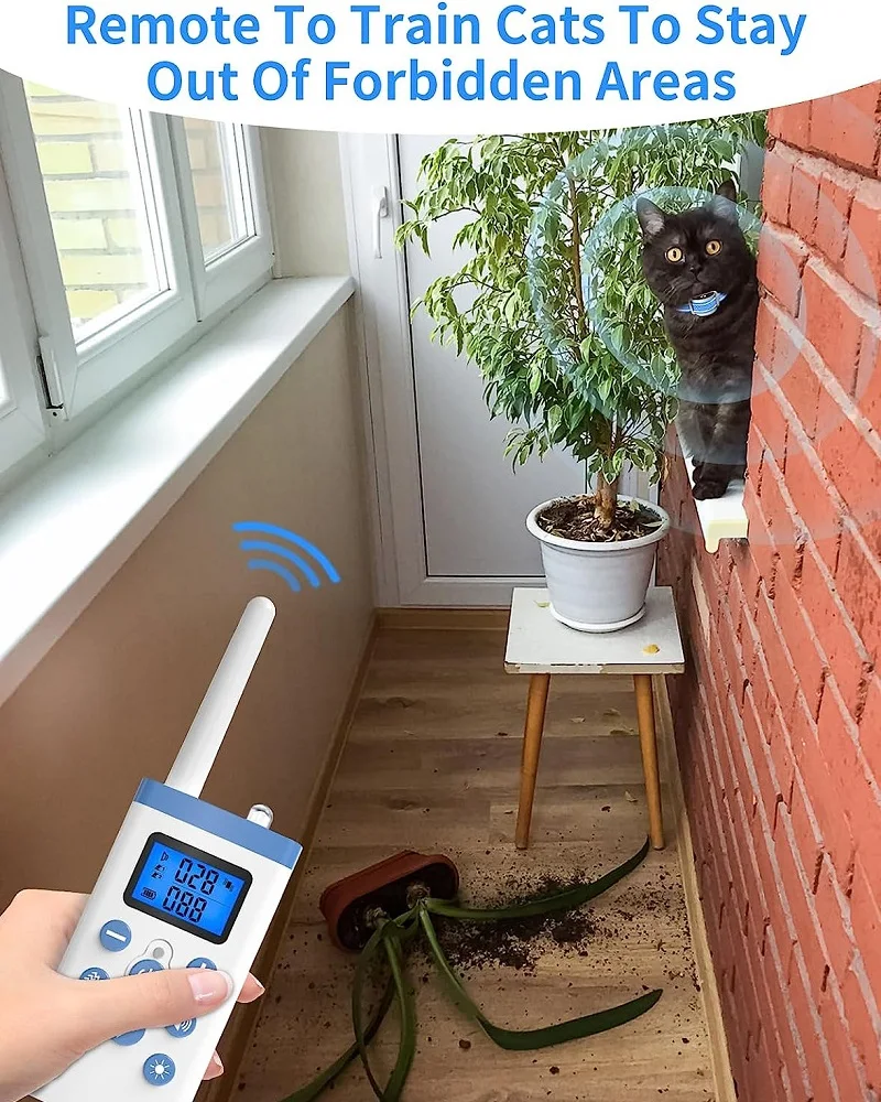 2026 NEUES Katzentraining-Halsband zum Stoppen des Miauens, 2-in-1 Automatisches Anti-Miau-Halsband für Katzen, Wiederaufladbares Katzen-Schockhalsband mit Fernbedienung – Detail 6