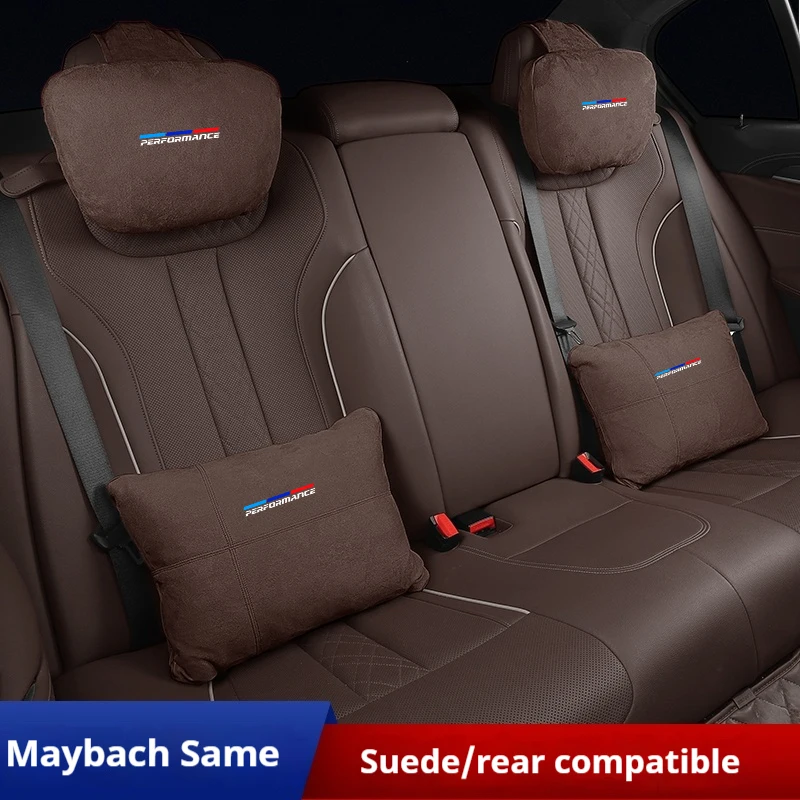 For BMW X1 X3 X5 X6 X7 F10 F15 F25 F30 E36 E39 E46 E90 E92 Suede Car Headrest Neck Support Seat Lumbar Cushion Soft Neck Pillow