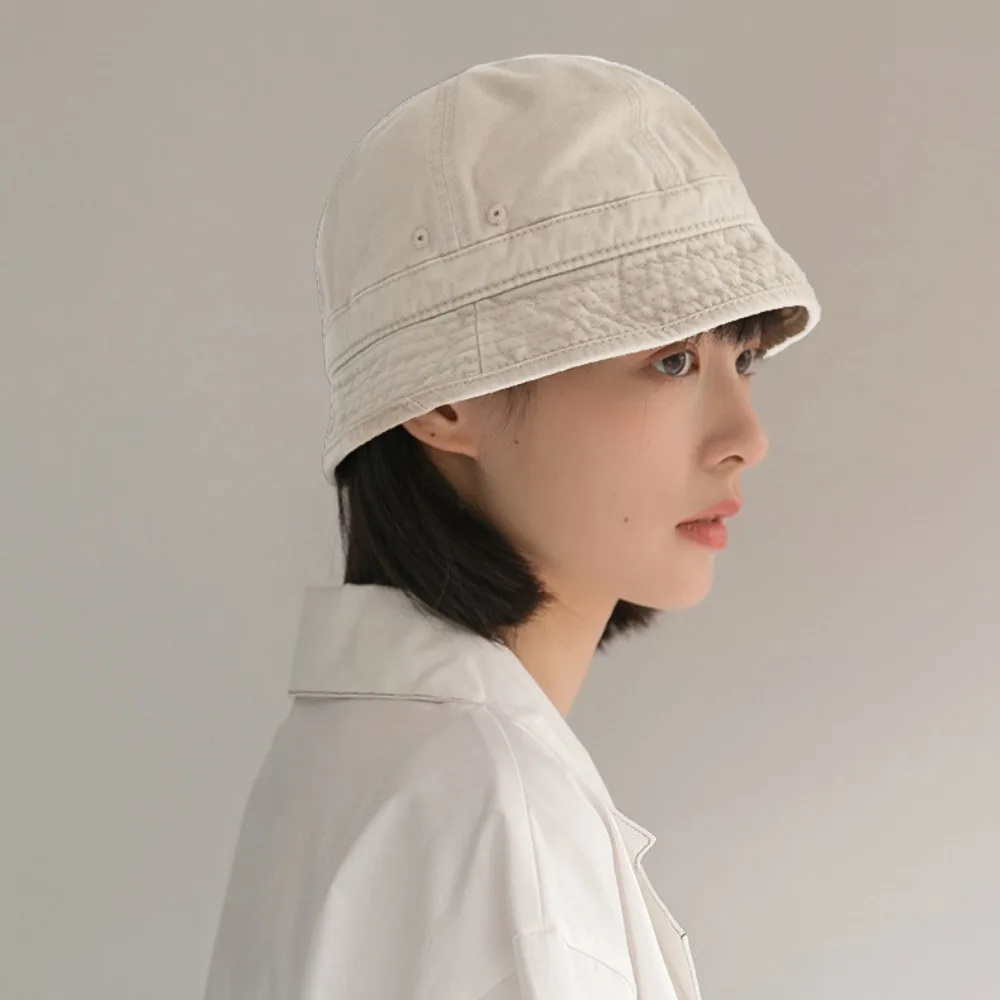 Kreatywny kapelusz rybacki z bawełny, miękki, jednolity kolor, ochrona przed słońcem, sportowy kapelusz przeciwsłoneczny typu bucket hat, damski.