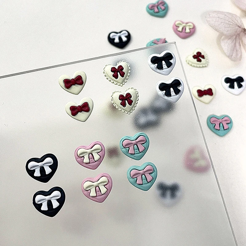 5pcs 3D Luminous Nail Art Charms การ์ตูนผีเสื้อโบว์ตกแต่งเล็บ Rhinestones DIY เครื่องประดับอุปกรณ์เสริม