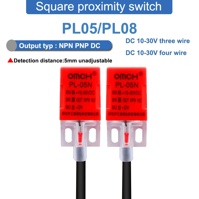 Metal Sensing Proximity Switch Sensor PL05/08 DC6-36V AC90-250 5mm 8mm Sensing Distance