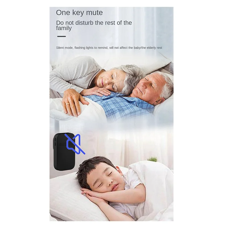 Электронный беспроводной дверной звонок, водонепроницаемый умный дверной звонок, IP68, домашний дверной звонок, интеллектуальный 4-уровневый регулятор громкости, 38 песен