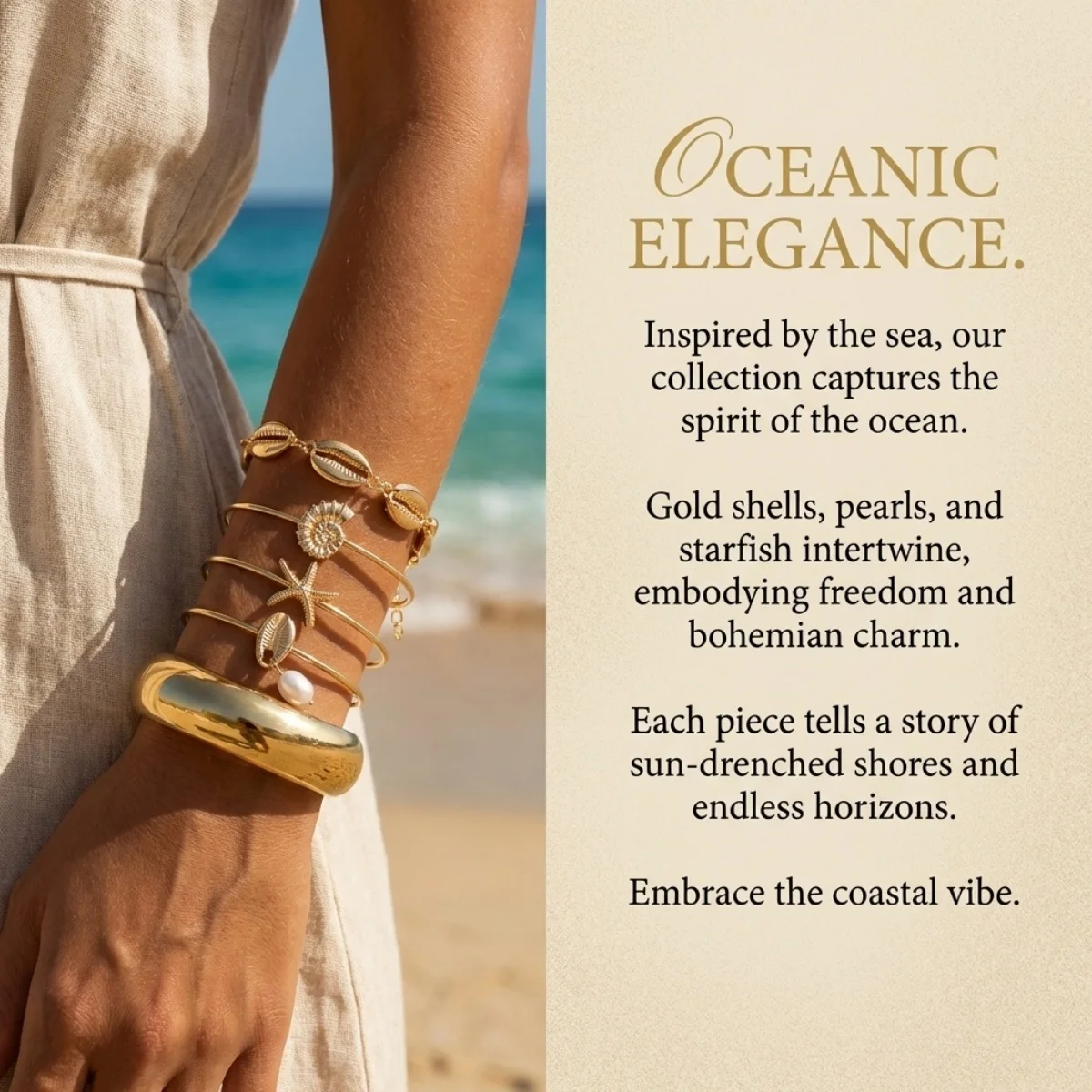 Böhmisches Mehrschichtiges Seestern-Muschel-Armreif-Set für Damen und Herren, Sommer-Strand-Urlaub, klobiger Armreif, Party-Schmuck – Detail 11