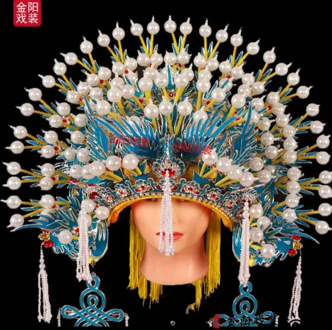 Peking Opera Phoenix Crown Bridal Hat Luxury Women Vintage Stage Hanfu