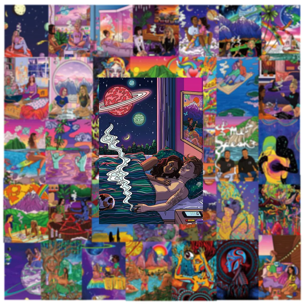 ملصقات فنية رائعة للتدخين للفتيات ، ستونر الأعشاب الضارة ، سكرابوكينغ ذاتي الصنع ، هاتف ، أمتعة ، لوح تزلج ، ملصق زخرفي ، مقاوم للماء ، 50: 50