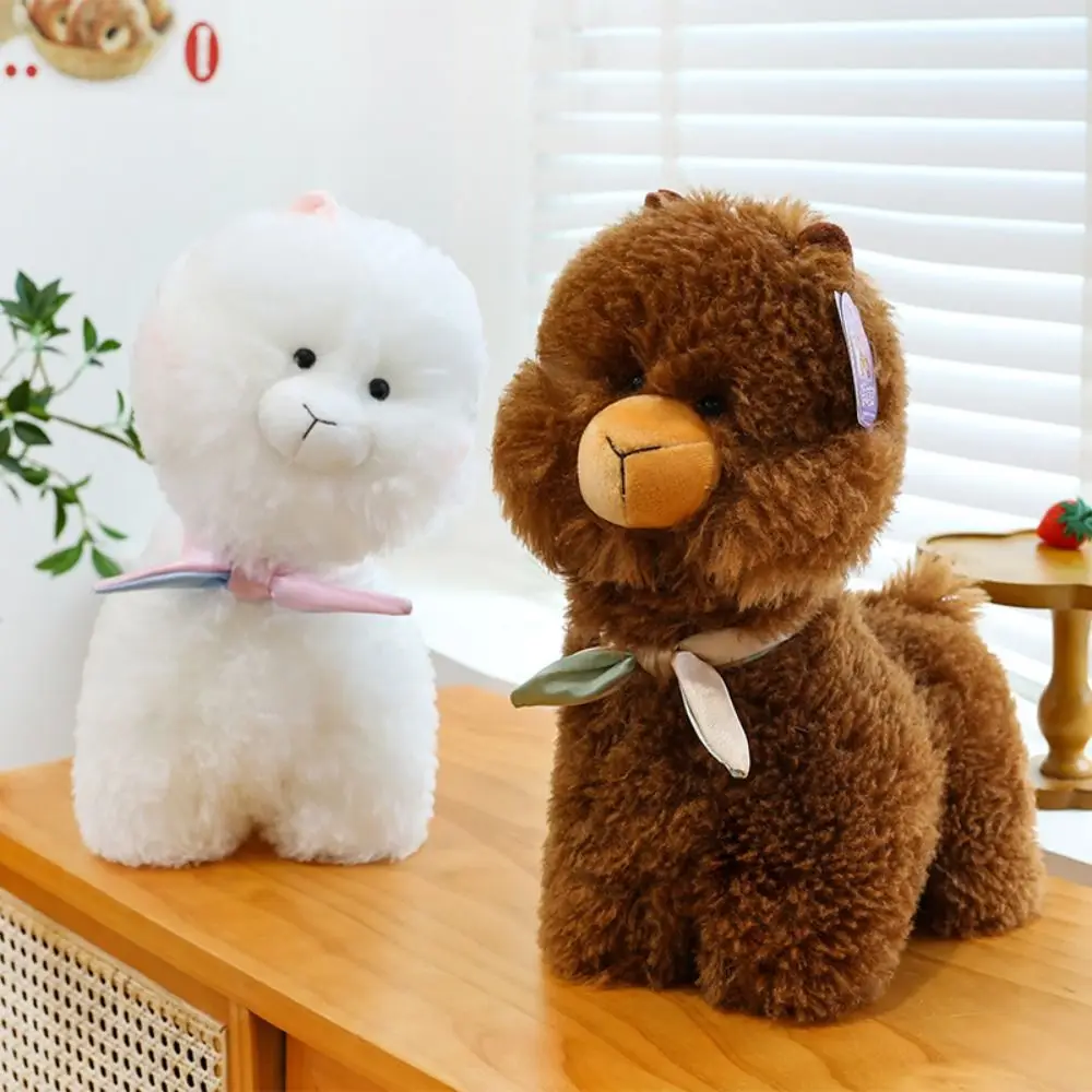 Creative Chubby Face Alpaca Plush Toys PP Cotton Fluffy Plush Llama Dolls 22/35/45cm Collection Animals Stuffed Toys Christmas