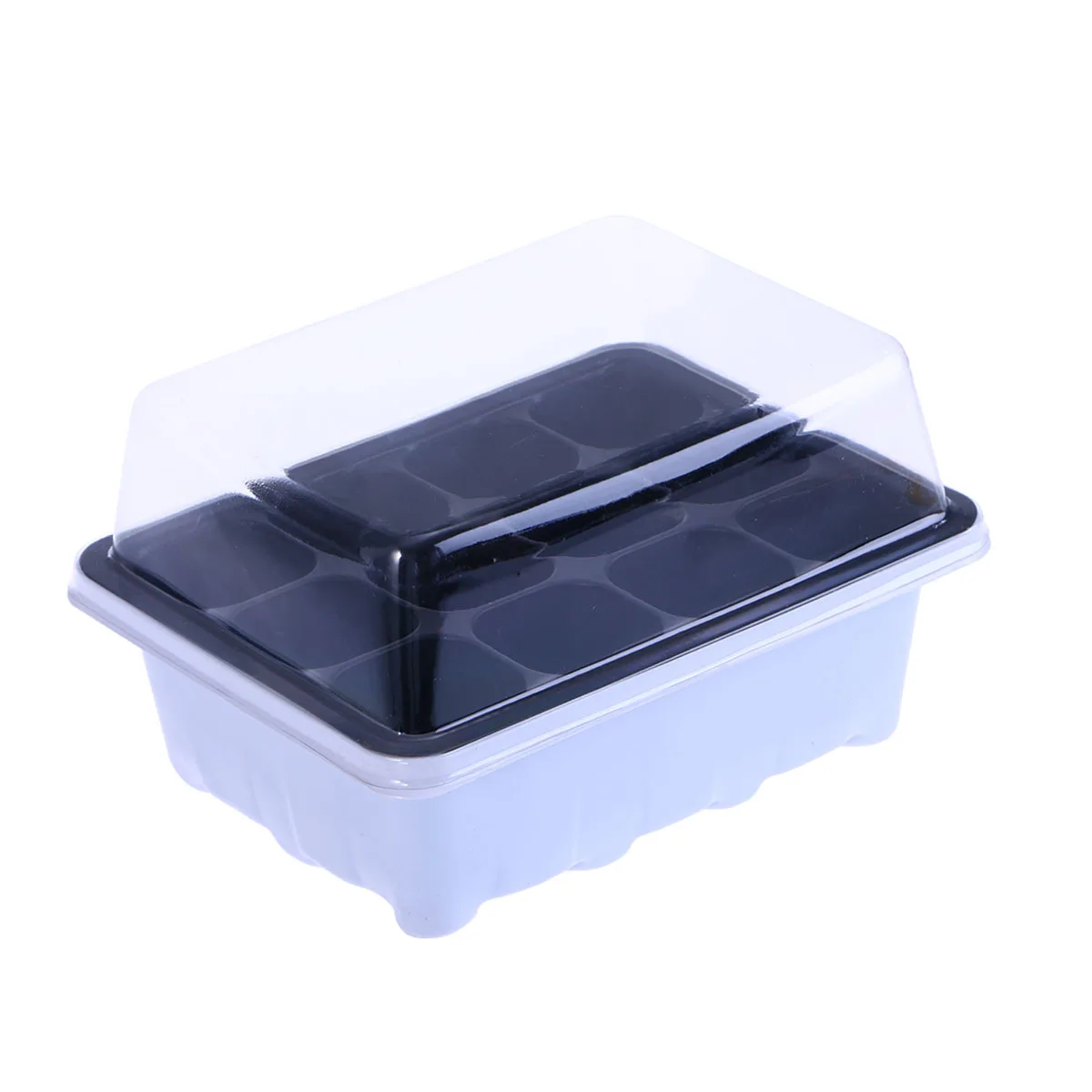 

12 Cavity Nursery Box 18x14x6cm Transparent Lid Insulation Moisturizing Gardening Bonsai Sprouter Tray Grower Sprouter