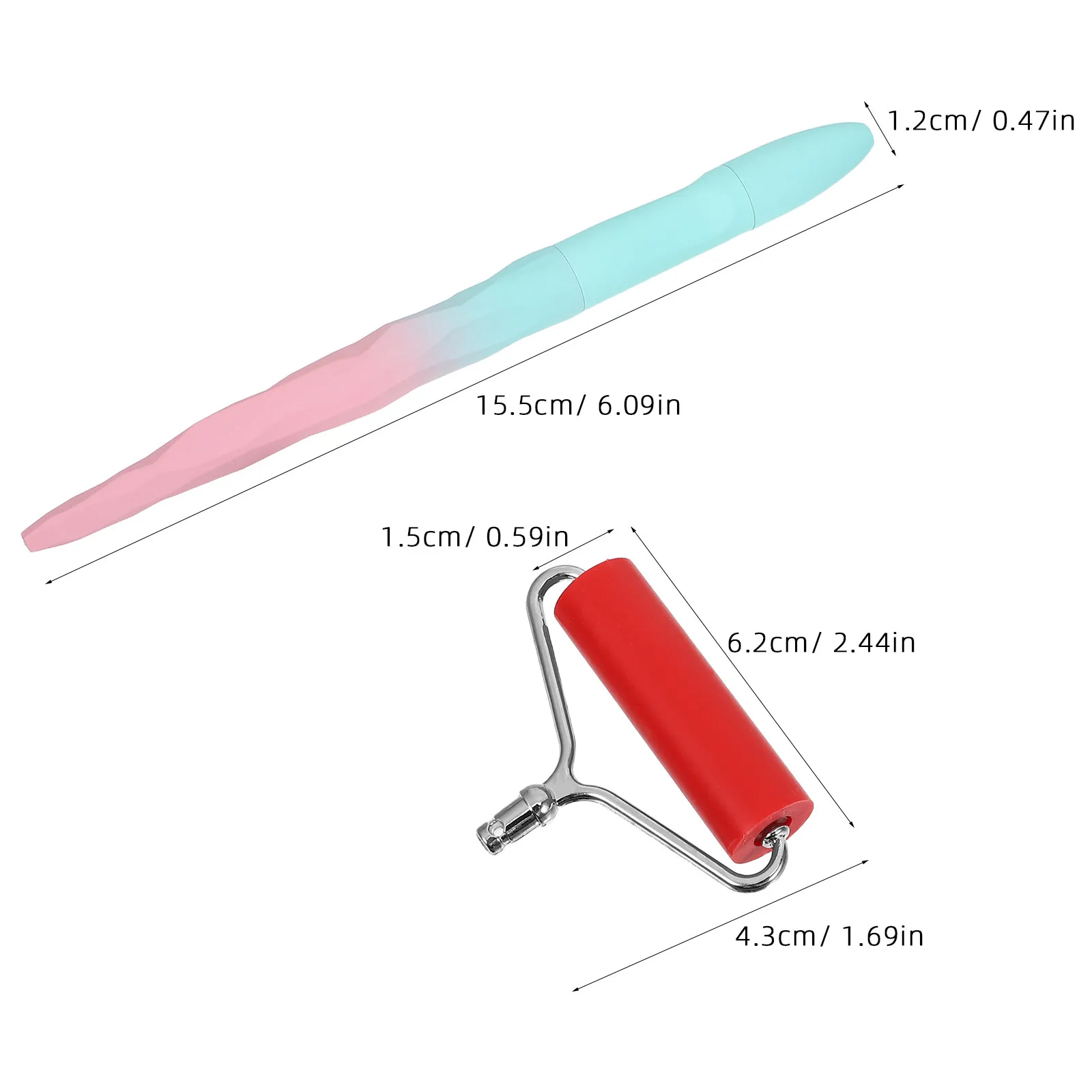 Set di 1 Penna per Applicazione Strass con Punta in Plastica, Strumento a Rullo per Pittura Artistica, Testine di Ricambio per Fai da Te, Strumenti per Nail Art, Posizionamento Gemme