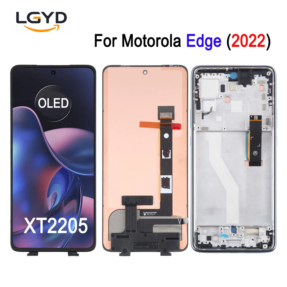 6.6-inches OLED LCD Screen For Motorola Edge 2022, XT2205 Phone Display Touch Screen with/no Frame Replacement Repair Spare Part
