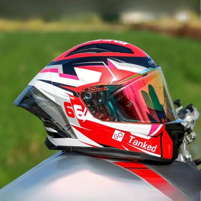 DOT ECE Big Tail Wing Helmet Men Moto Full Helmet Female Imitation Racing Moto Racing Running Safety Helmet Casco De Moto
